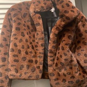 Faux fur ultra soft leopard jacket